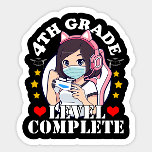 4th Grade Graduation Girl Loves Anime Gaming Girls Sticker